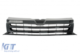 Front Bumper Add-on Spoiler with LED DRL suitable for VW Transporter Multivan Caravelle T5 T5.1 Facelift (2010-2015) and Badgeless Front Debadged Grille Sportline Design-image-6051936