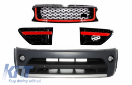 Front Bumper and Front Grilles Assembly Black Red Edition suitable for Land Range Rover Sport L320 (2009-2013) Autobiography Design - COFBRRSABR