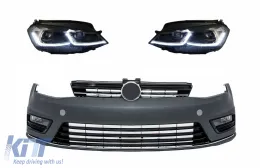 image-74-Front Bumper and LED Headlights with Sequential Dynamic Turning Lights suitable for VW Golf VII 7 (2013-2017) R-Line Look