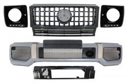 Front Bumper Assembly suitable for Mercedes G-Class W463 (1989-2012) with Grille G63 GT-R Panamericana Design - COFBMBW463AMGGTRBHBB