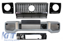 Front Bumper Assembly suitable for Mercedes G-Class W463 (1989-2012) with Grille G63 GT-R Panamericana Design - COFBMBW463AMGGTRBHBB