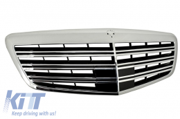 Front Bumper Assembly with Central Grille suitable for Mercedes W221 S-Class (2005-2010) and Side Skirts S63 S65 Design-image-6004520