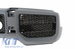 Front Bumper Black Headlights Covers LED DRL suitable for Mercedes G-Class W463 (1989-up) G65 Design-image-6031144