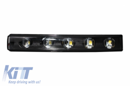 Front Bumper Black Headlights Covers LED DRL suitable for Mercedes G-Class W463 (1989-up) G65 Design-image-6031154
