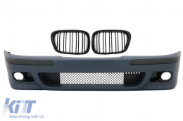 Front Bumper Central Grilles Double Stripe Piano Black suitable for BMW 5 Series E39 (1995-2003) M5 Look - COFBBME39M5WF