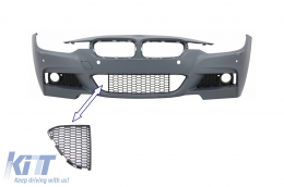 Front Bumper Central LEFT Lower Grille suitable for BMW 3 Series F30 F31 M-Tech (2011-2019) - FBGBMF30LH