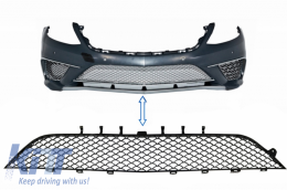 image-24-Front Bumper Central Lower Grille suitable for Mercedes S-Class W222 (2013-2017) S63 Design Piano Black