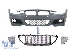 Front Bumper Central Lower Grille suitable for BMW 3 Series F30 F31 M-Tech (2011-2019) - COFBGBMF30MT