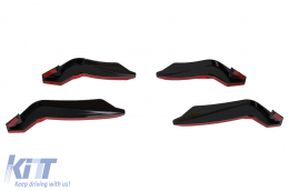 Front Bumper Fins suitable for Audi A5 F5 (2017-2019) for Quattro RS5 Design Piano Black-image-6101550