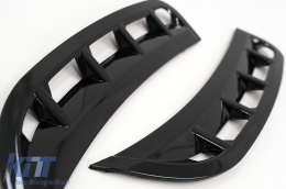 Front Bumper Flaps Side Fins Flacs suitable for Mercedes GLE W167 SUV GLE Coupé C167 Sport Line (2019-Up) Piano Black-image-6091224