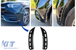 Front Bumper Flaps Side Fins Flacs suitable for Mercedes GLE W167 SUV GLE Coupé C167 Sport Line (2019-Up) Piano Black - FFOBW167A