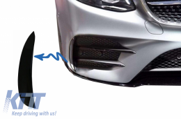 Front Bumper Flaps Side Fins Flics suitable for Mercedes E-Class W213 S213 C238 A238 E43 E53 Design Black Edition