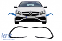 Front Bumper Flaps Side Fins Flics suitable for Mercedes CLA W117 C117 X117 (2016-2018) with Sport Bumper Piano Black Edition - FFOBW117