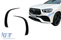 image-52-Front Bumper Flaps Side Fins Flics suitable for Mercedes GLE W167 GLE Coupe C167 (2019-up) only for AMG Sport line bumper GLE53 Design Piano Black