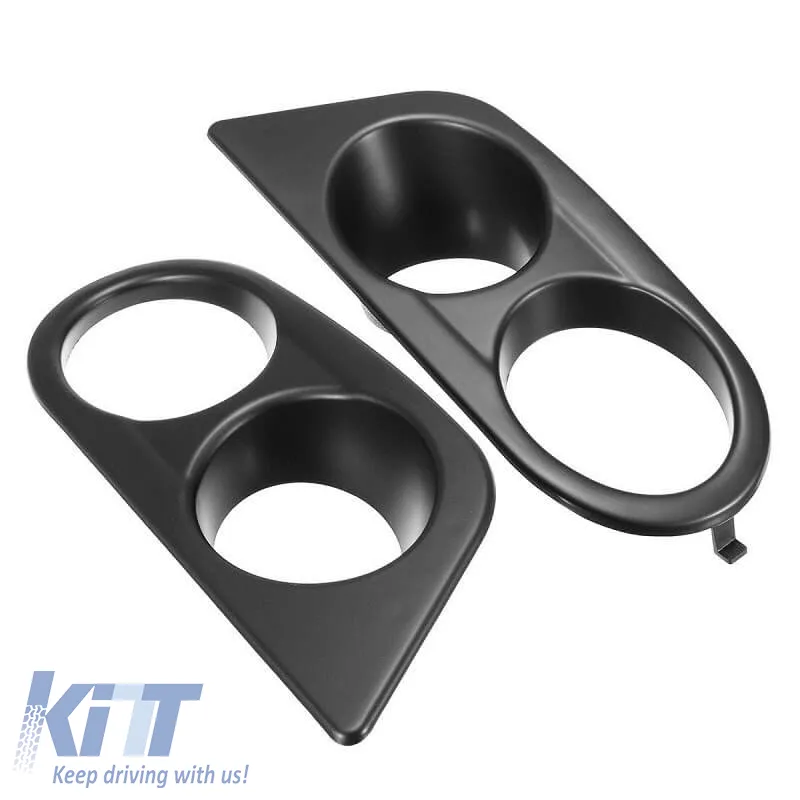Front Bumper Fog Lamp Cover Side Grill suitable for BMW 3 E46 M3 98-05 Hamman Look Double Black Left & Right 2 Pieces
