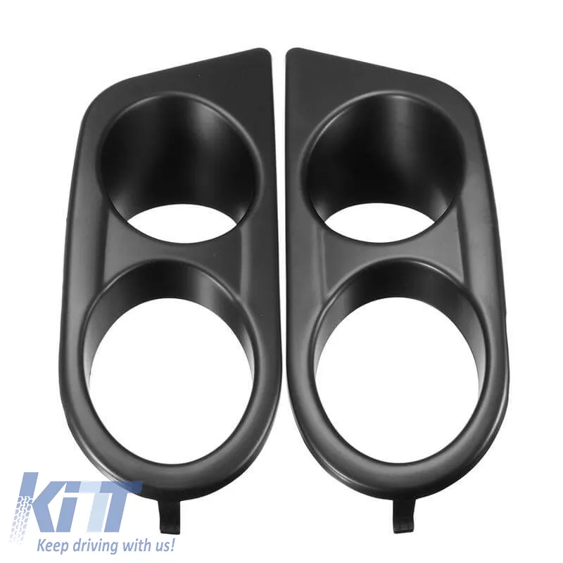Front Bumper Fog Lamp Cover Side Grill suitable for BMW 3 E46 M3 98-05 Hamman Look Double Black Left & Right 2 Pieces