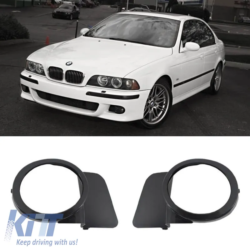 Front Bumper Fog Lamp Cover Side Grill suitable for BMW 5 E39 M5 M-Sport Design 95-03 Black Left & Right 2 Pieces