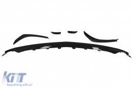 Front Bumper Lip Extension Splitters Fins Aero suitable for Mercedes GLA H247 Sport Line (2020-Up) Piano Black-image-6091199