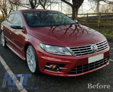 Front Bumper Lip Extension Spoiler suitable for VW Passat CC Facelift (2012-2016) R-Line Design-image-6058059