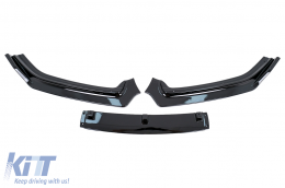 Front Bumper Lip Extension Spoiler suitable for VW Polo 6R 6C Facelift (2009-2017) Piano Black-image-6070927
