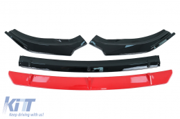 Front Bumper Lip Extension Spoiler suitable for VW Polo AW MK6 (2018-up) Piano Black Add-On-image-6072027