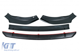 Front Bumper Lip Extension Spoiler suitable for VW Polo AW MK6 (2018-up) Piano Black Add-On-image-6072028