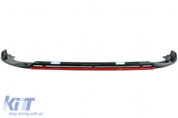 Front Bumper Lip Extension Spoiler suitable for VW Golf 7.5 Facelift (2017-2020) Glossy Black / Red