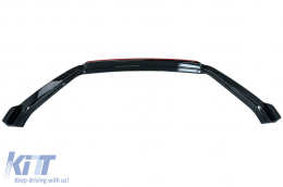 Front Bumper Lip Extension Spoiler suitable for VW Golf 7.5 Facelift (2017-2020) Glossy Black / Red-image-6071954