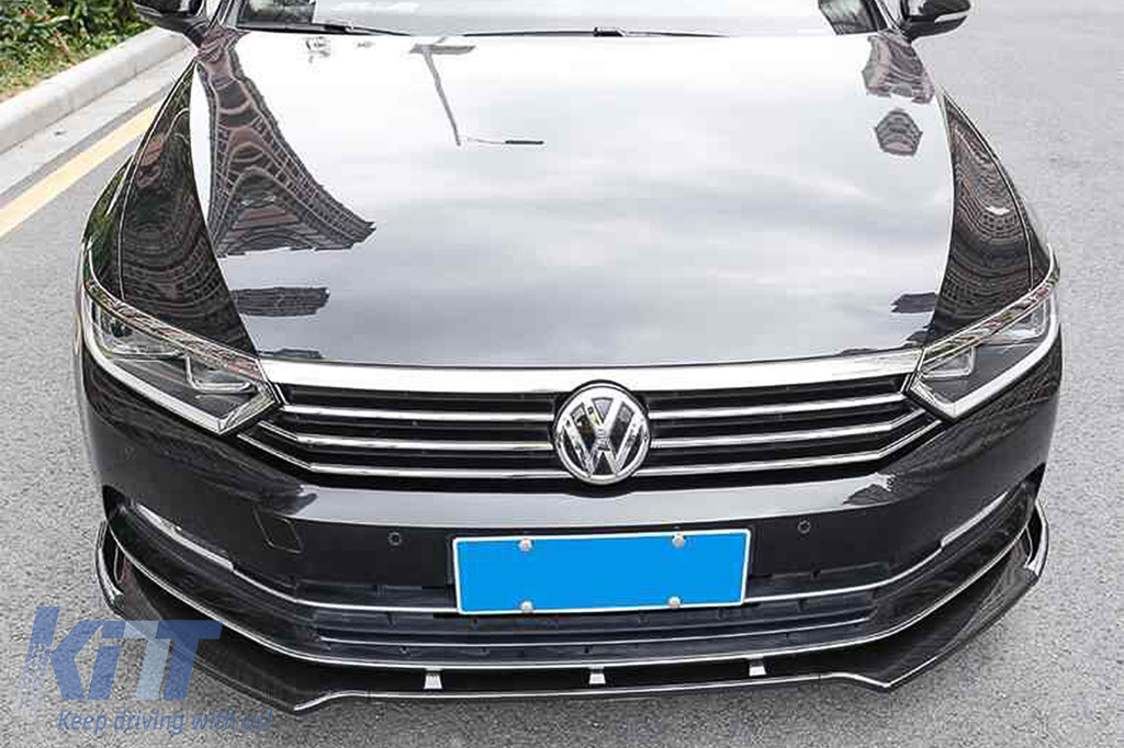 Front Bumper Lip Extension Spoiler suitable for VW Passat B8 3G Limousine  Variant (2015-2018) Piano Black 