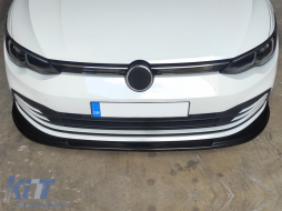 Front Bumper Lip Extension Spoiler suitable for VW Golf 8 (2020-Up) Standard Piano Black-image-6089837