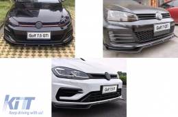 Front Bumper Lip Extension Spoiler with Rear Bumper Extension Splitter suitable for VW Golf 7.5 GTI (2017-2020) Black-image-6086999