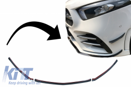 Front Bumper Lip Extension suitable for Mercedes A-Class W177 V177 (04.2018-2022) A35 Design Black Edition - FBLMBW177