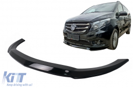 Front Bumper Lip Extension suitable for Mercedes V-Class W447 (2014-Up) only for Standard Edition Piano Black - FBLMBW447