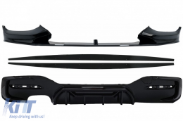 Front Bumper Lip Spoiler suitable for BMW 1 Series F20 F21 LCI (2015-2019) with Rear Bumper Spoiler Valance Diffuser and Side Skirts Extensions Hatchback M Sport Piano Black - COFBSBMF20LMPB