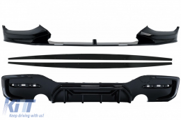Front Bumper Lip Spoiler suitable for BMW 1 Series F20 F21 LCI (2015-2019) with Rear Bumper Spoiler Valance Diffuser and Side Skirts Extensions Hatchback M Sport Piano Black - COFBSBMF20LMPBDSOB