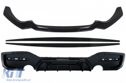 image-73-Front Bumper Lip Spoiler suitable for BMW 1 Series F20 F21 LCI (2015-2019) with Rear Bumper Spoiler Valance Diffuser and Side Skirts Extensions Hatchback M Sport Piano Black