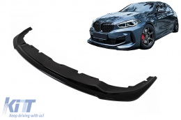 Front Bumper Lip Spoiler suitable for BMW 1 Series F40 M Sport (2019-Up) Piano Black - FBSBMF40MP