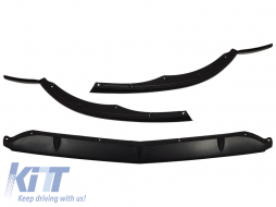 Front Bumper Lip suitable for Mercedes C-Class W205 S205 A205 C205 (2014-2018) Limousine T-Model Coupe Cabriolet Edition 1 Design Matte Black-image-6046713