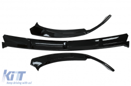 Front Bumper Lip suitable for Mercedes C-Class W205 Sedan S205 T-Modell A205 Cabriolet C205 Coupe Facelift (2019-up) Sport Line / C43 Piano Black-image-6071269