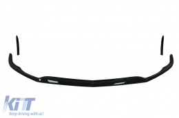 Front Bumper Lip suitable for Mercedes C-Class C63 C63S W205 S205 (2014-2018) Limousine T-Model Edition 1 Design Black-image-6076221