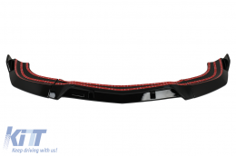Front Bumper Lip suitable for Mercedes C-Class W204 S204 C204 Facelift (2011-2015) Piano Black - FBSMBW204