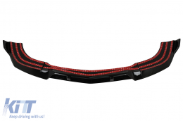 Front Bumper Lip suitable for Mercedes C-Class W204 S204 C204 Facelift (2011-2015) Piano Black-image-6083721