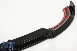 Front Bumper Lip suitable for Mercedes E-Class W213 S213 C238 A238 (2016-2019) Sport Look Piano Black-image-6100084