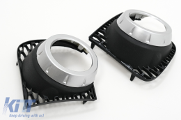 Front Bumper Lower Grille with Fog Lamp Covers suitable for Land Range Rover Vogue III L322 (2010-2012) Autobiography Design Black-image-6096769