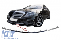 image-2-Front Bumper Middle Spoiler Lip suitable for Mercedes W222 S-Class (2013-2017) S65 Design