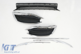 Front Bumper Parts suitable for Mercedes S-Class W222 Facelift Sedan (2017-2020) Chrome M-Design-image-6091610