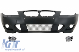 Front Bumper PDC 24mm with Fog Lights suitable for BMW 5 Series E60 E61 (2003-2007) M-Technik Design