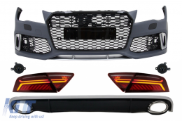 image-73-Front Bumper & Rear Diffuser with Exhaust Tips and LED Taillights suitable for Audi A7 4G Pre-Facelift (2010-2014) RS7 Design