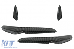 Front Bumper Side Fins Flaps suitable for VW Golf 7.5 5G R Hatchback (2017-2020) Carbon Look-image-6091161