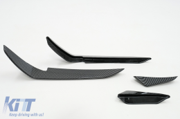 Front Bumper Side Fins Flaps suitable for VW Golf 7.5 5G R Hatchback (2017-2020) Carbon Look-image-6091167